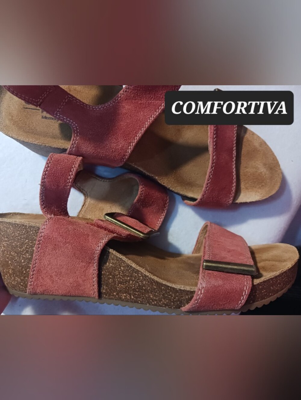 COMFORTIVA Sandal Shoe Heel Womens Size 11 Or 11M SUEDE LEATHER